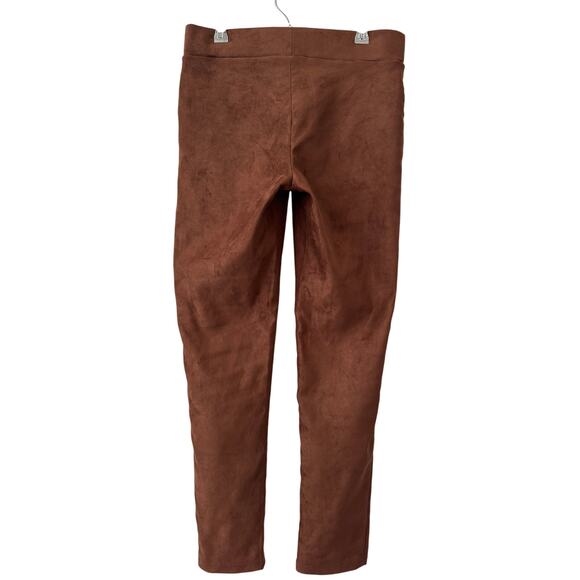 NYDJ Brown Cognac Faux Suede Legging Pants Size 2P - Picture 5 of 12